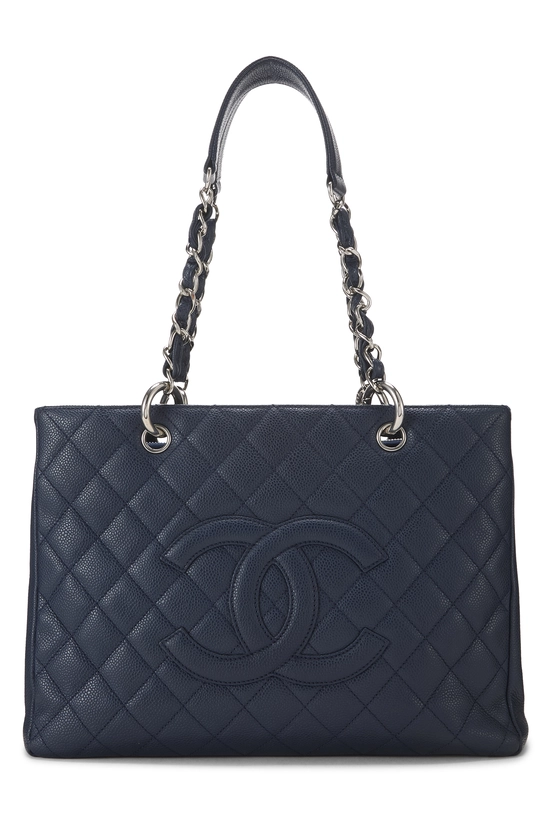 Navy Quilted Caviar Grand Shopping Tote (GST), , large image number 0