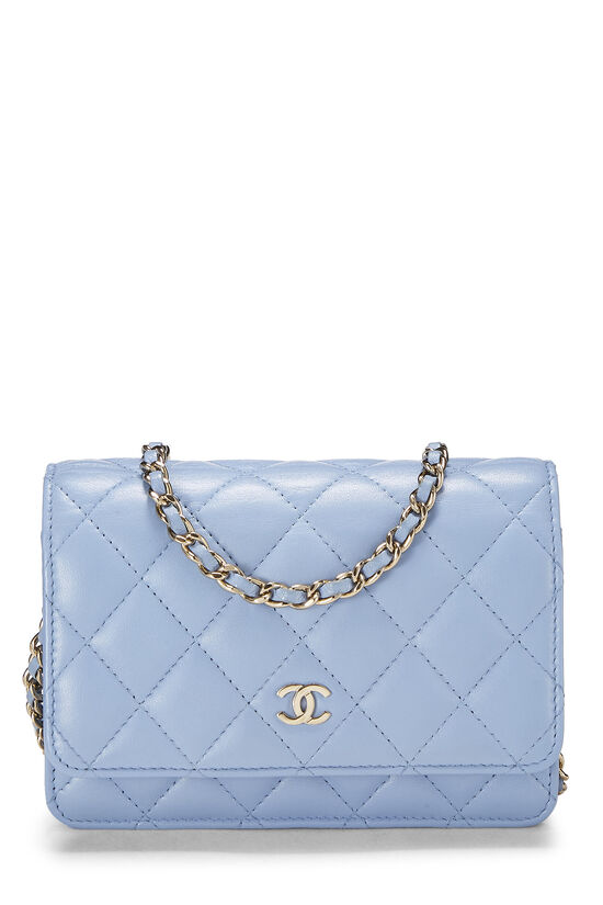 Chanel Blue Quilted Lambskin Classic Wallet On Chain (WOC) Mini  Q6B03E1IB9000