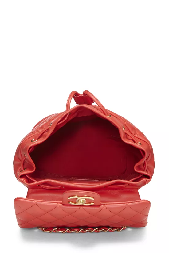 Red Quilted Lambskin Urban Spirit Backpack Small, , large image number 5