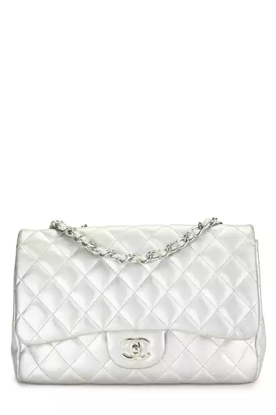 Silver Quilted Leather New Classic Jumbo
