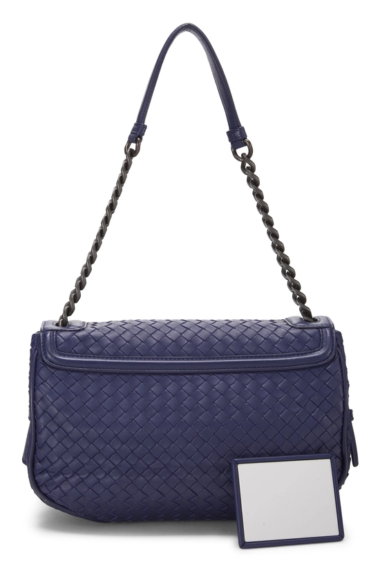 Purple Intrecciato Leather Rialto Shoulder Bag, , large image number 3