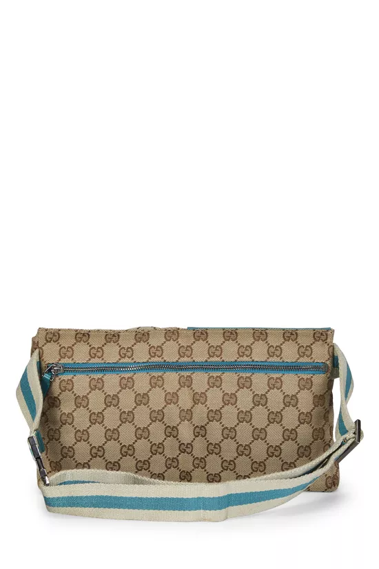 Blue Original GG Canvas Double Pocket Waist Pouch, , large image number 3