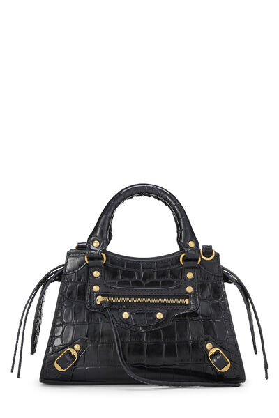 Black Embossed Leather Neo Classic City Mini