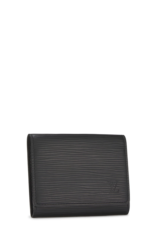 Black Epi Leather Business Card Holder , , large image number 1