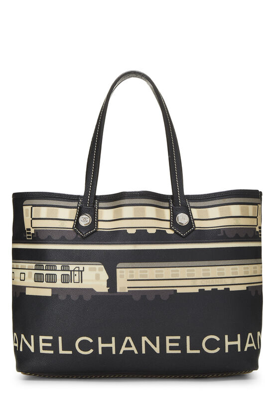 Black & Multicolored Coated Canvas Le Train Tote, , large image number 3