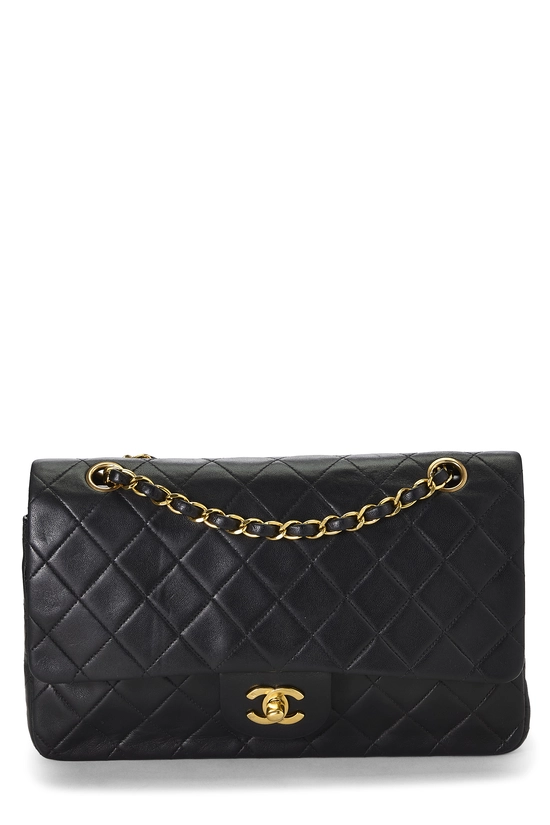 Black Quilted Lambskin Classic Double Flap Medium, , large image number 0