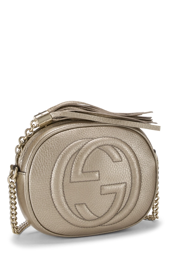 Metallic Gold Leather Soho Round Chain Crossbody Mini, , large image number 1