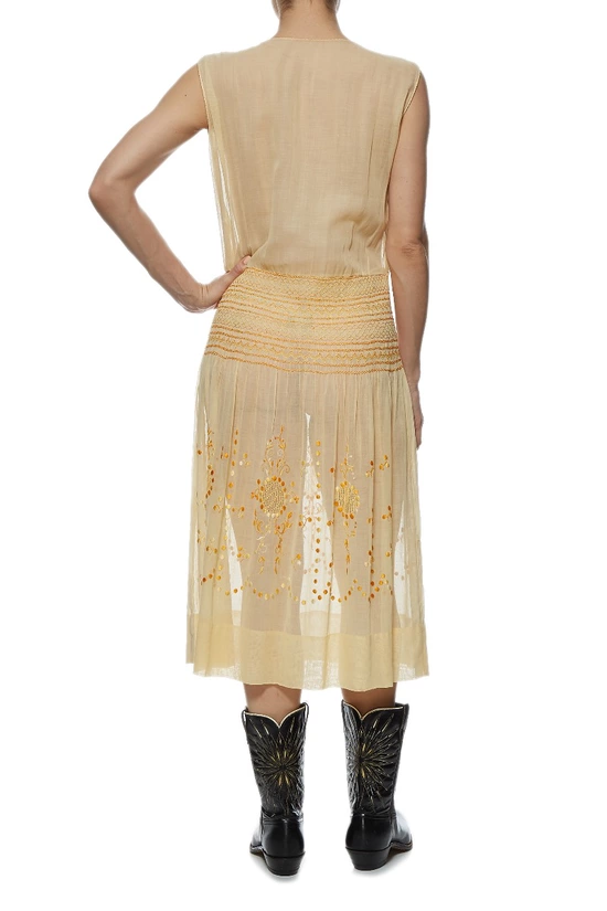 1920s Hungarian Embroidered Cotton Dress, , large image number 2