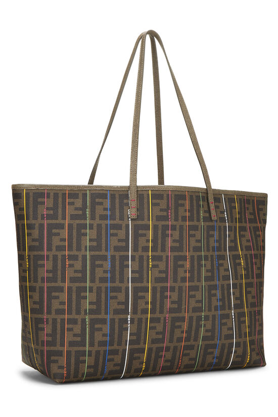 Brown Striped Zucca Coated Canvas Spalmati Roll Tote, , large image number 1