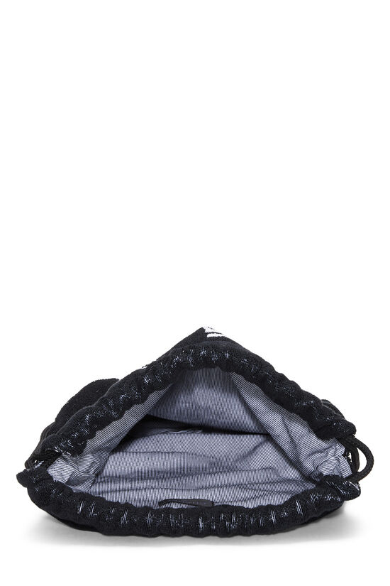 Black Terry Cloth Drawstring Beach Backpack, , large image number 5
