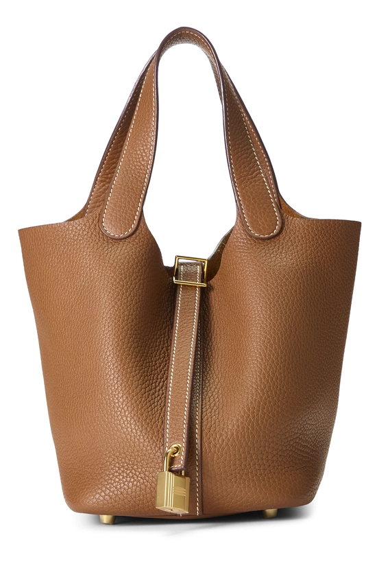 Gold Clemence Picotin Lock 18, , large image number 0