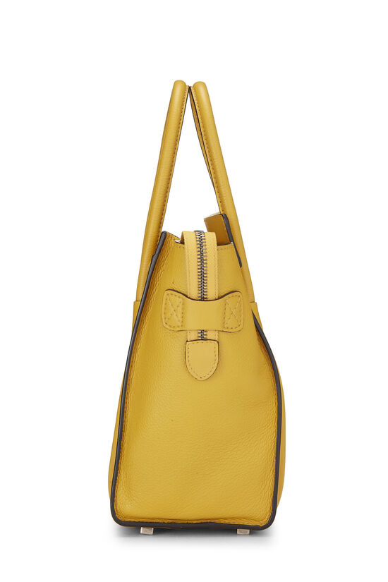 Yellow Calfskin Leather Luggage Micro, , large image number 2