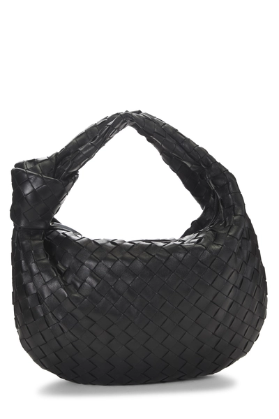 Black Intrecciato Leather Teen Jodie