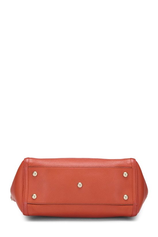 Orange Grained Leather Soho Top Handle Bag, , large image number 4