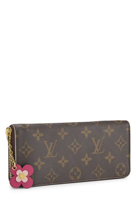 Pre-Owned Pink Monogram Canvas Flower Clemence Continental Wallet 