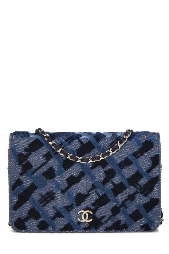 Blue Denim & Velour Wallet on Chain (WOC), , large image number 0
