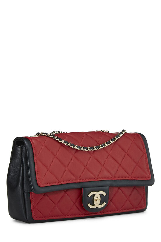 Red & Black Quilted Lambskin Graphic Flap Medium, , large image number 2
