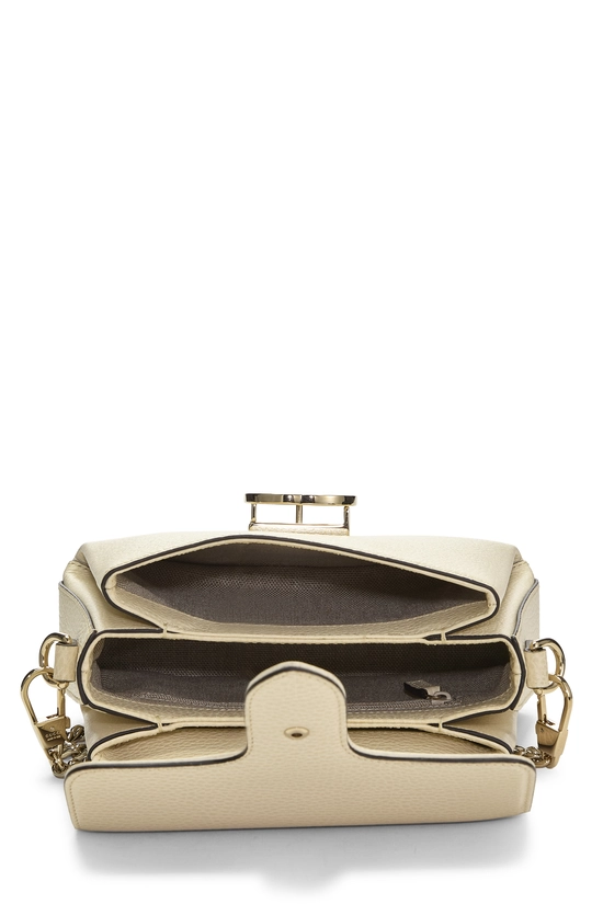 White Leather Interlocking Shoulder Bag Small, , large image number 5