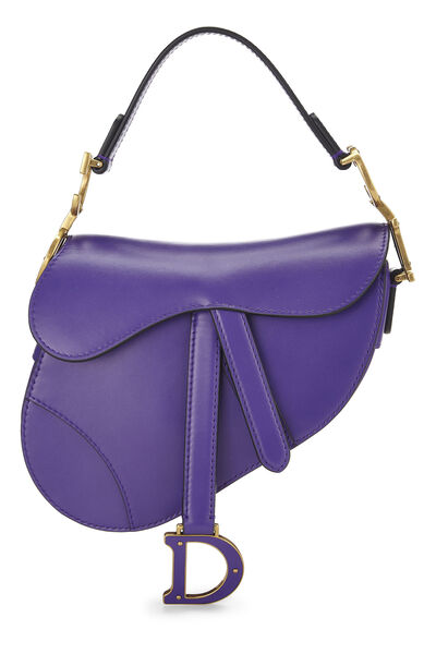 Purple Leather Saddle Bag Mini