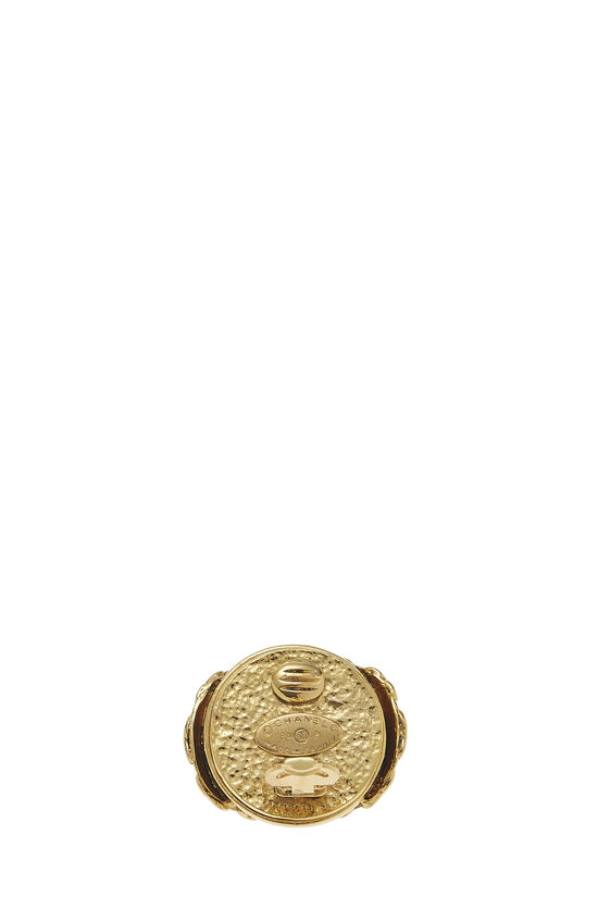 Gold Interlocking 'CC' Round Earring, , large image number 2