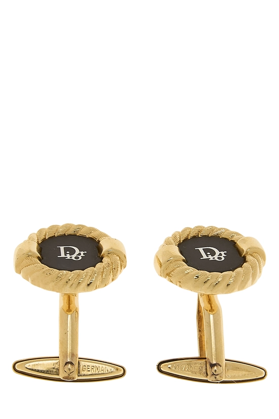 Gold Logo Round Cufflinks, , large image number 0