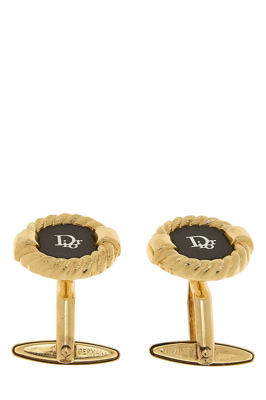 Gold Logo Round Cufflinks, , large image number 0
