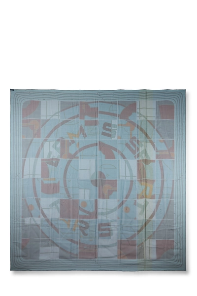 Blue & Multicolor 'Herm&egrave;s Sport' Silk Scarf 140