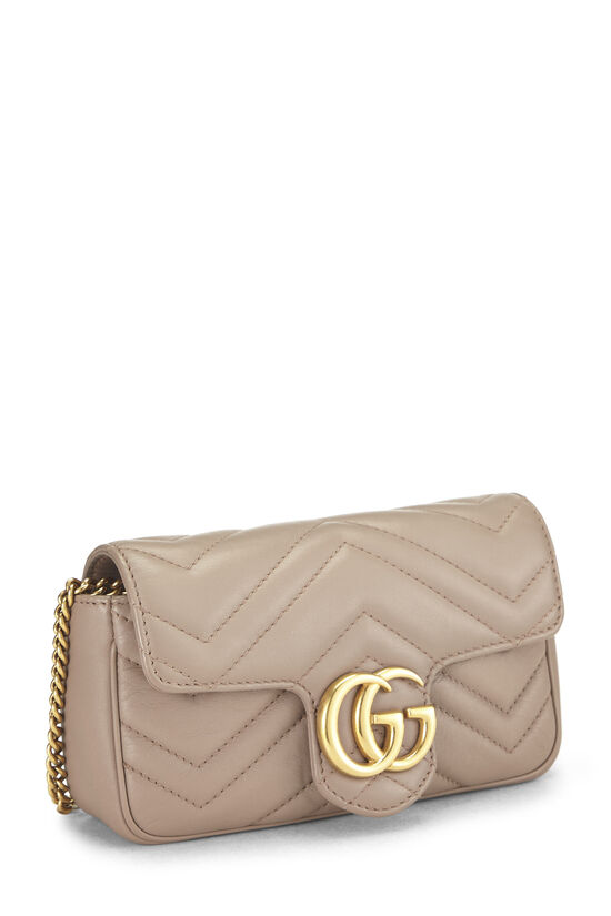Beige Leather GG Marmont Crossbody Super Mini, , large image number 1