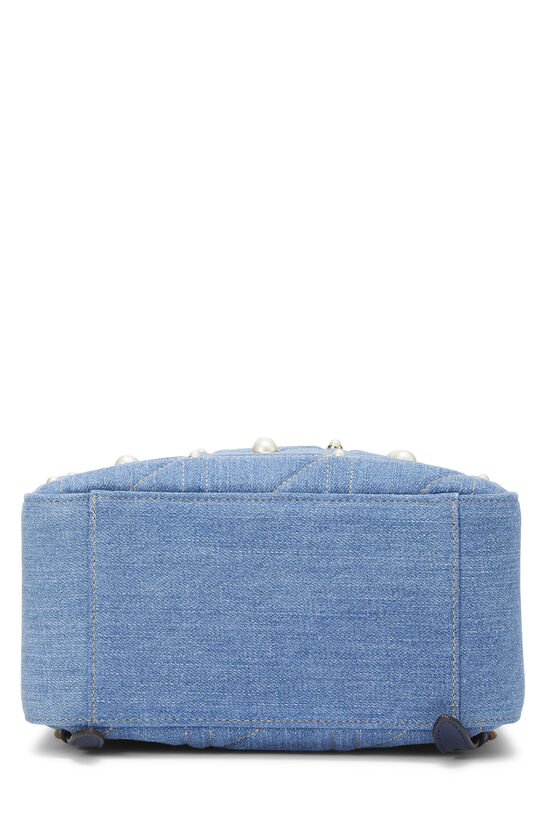Blue Denim GG Marmont Backpack, , large image number 4
