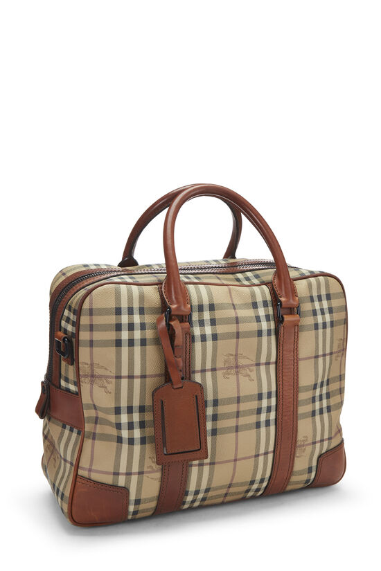 Brown Haymarket Check Coated Canvas Briefcase, , large image number 2