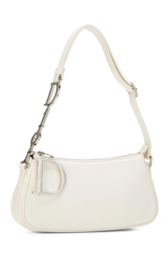 White Leather Charms Shoulder Bag, , large image number 1