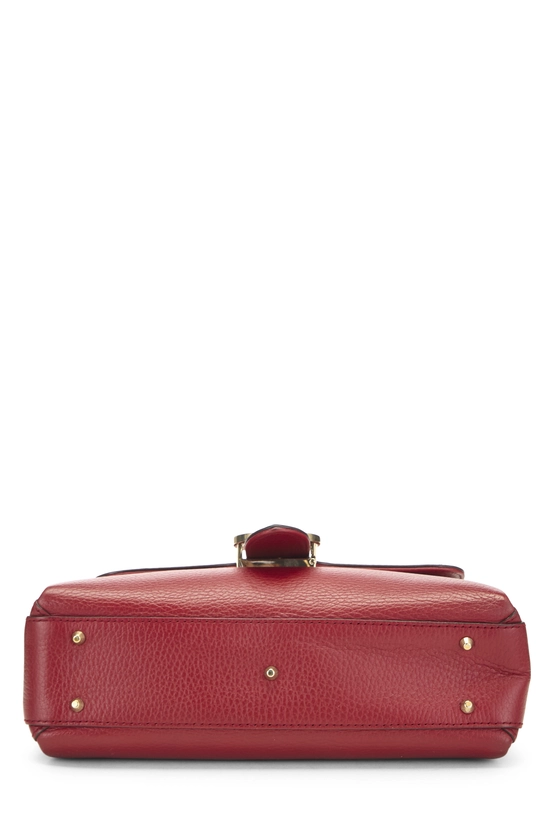 Red Leather Interlocking Handbag, , large image number 4