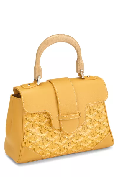 Yellow Goyardine Canvas Saigon Souple Mini, , large