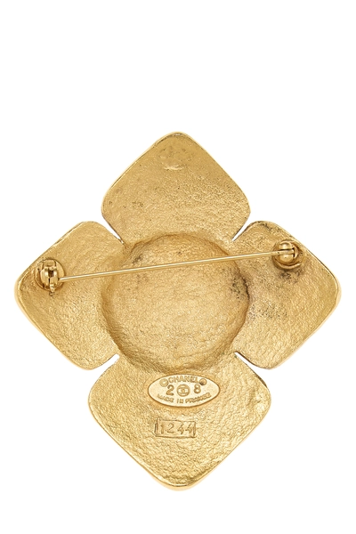 Gold 'CC' Clover Pin, , large