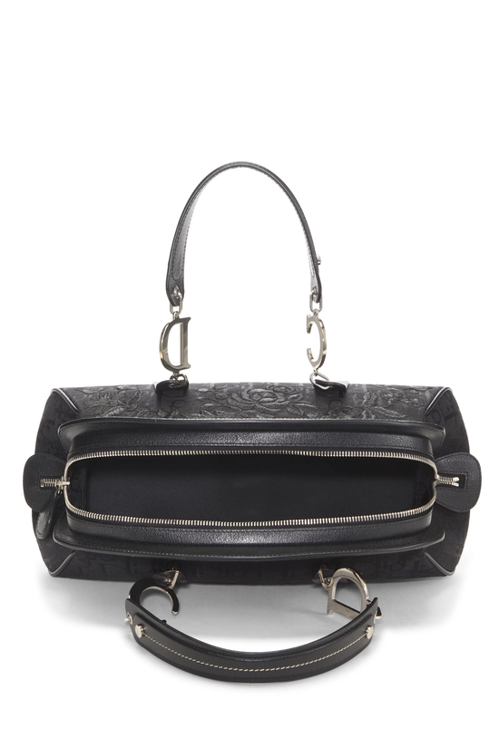 Black Trotter Canvas Floral Frame Satchel, , large image number 5