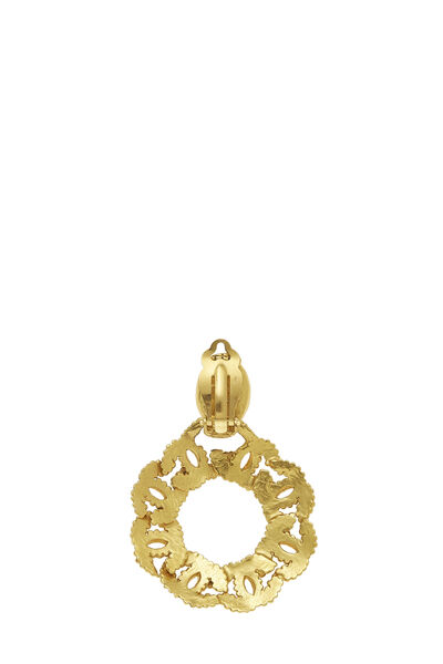 Gold 'CC' Hoop Earrings, , large