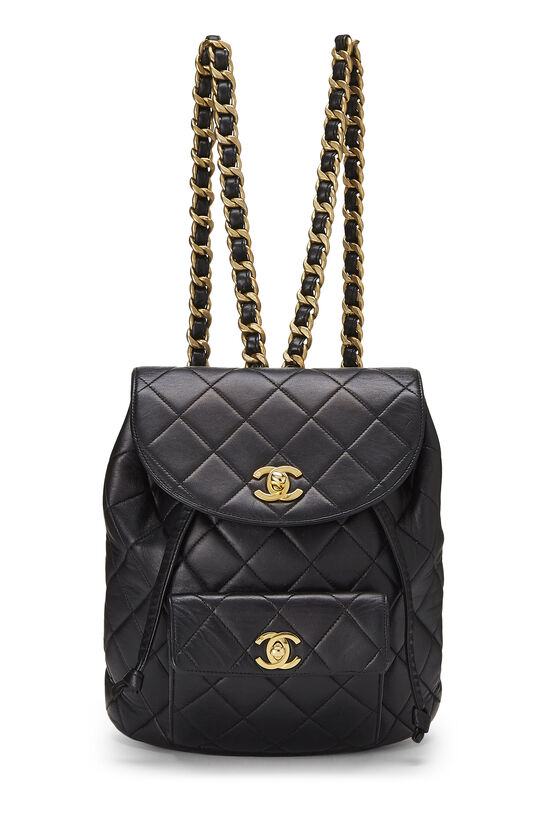 Chanel Grip Clutch Quilted Lambskin Black