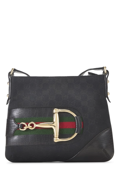 Gucci Black GG Canvas Web Hasler Messenger