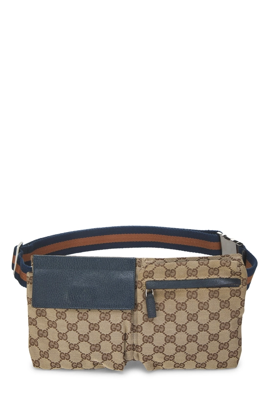 Original GG Canvas Web Double Pocket Waist Pouch, , large image number 0