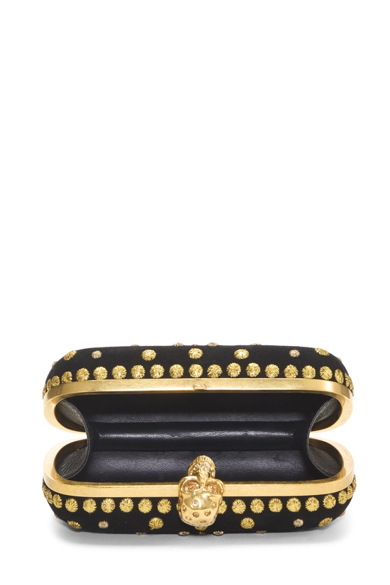 Black Velvet Skull Box Clutch, , large image number 5