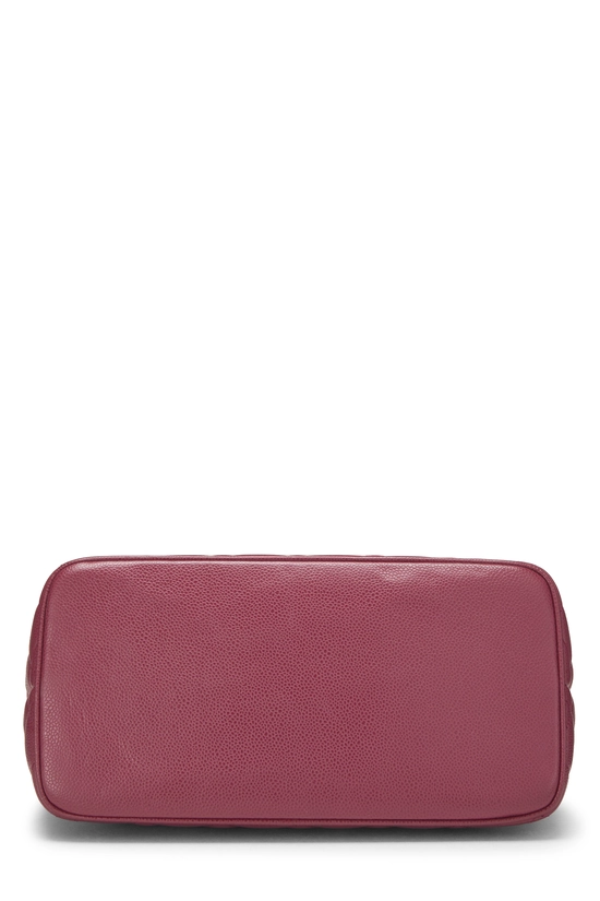 Burgundy Quilted Caviar Medallion Tote, , large image number 4