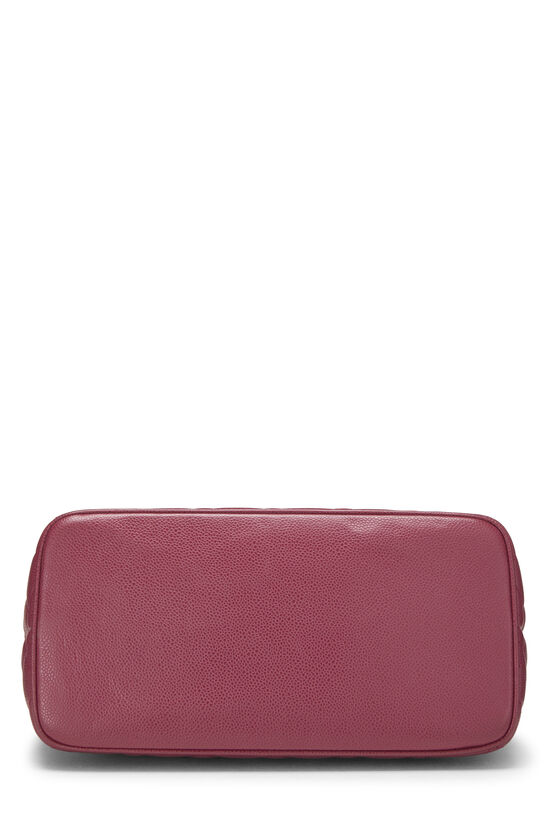 Burgundy Quilted Caviar Medallion Tote, , large image number 4