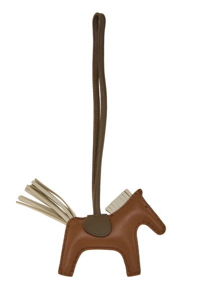 Gold, Craie, & Etoupe Milo Leather Rodeo Bag Charm PM, , large