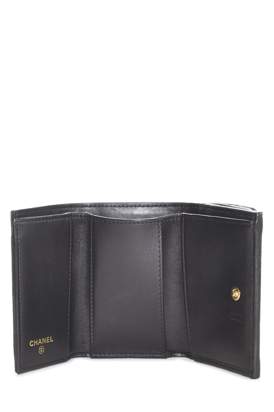 Black Quilted Lambskin Compact Wallet, , large image number 3