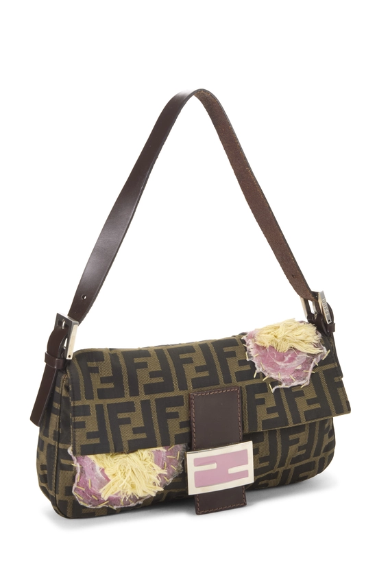 Brown Zucca Canvas Embroidered Baguette, , large image number 1