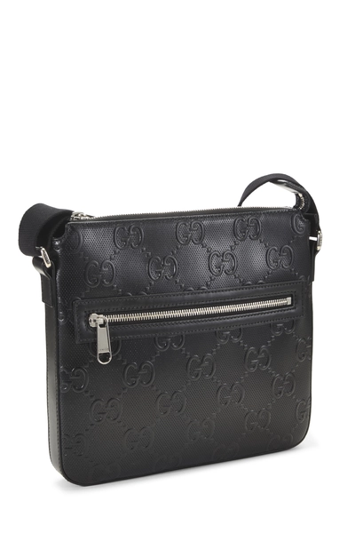 Gucci Black Guccissima Zip Pocket Flat Messenger — photo 2