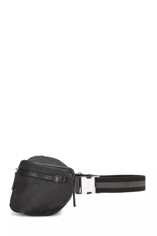 Black GG Nylon Waist Pouch, , large image number 2