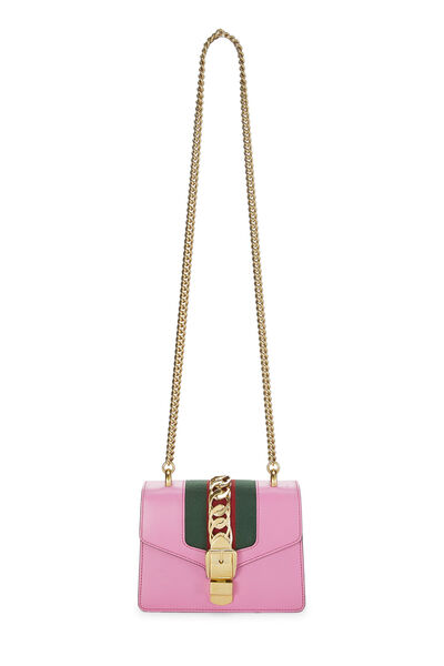 Pink Leather Web Sylvie Chain Bag , , large