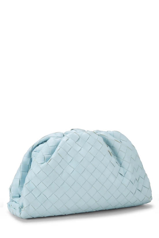 Blue Intrecciato Leather Teen Pouch, , large image number 1