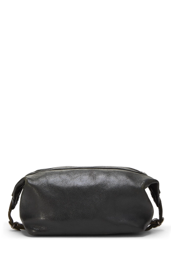 Black Leather Toiletry Pouch, , large image number 3